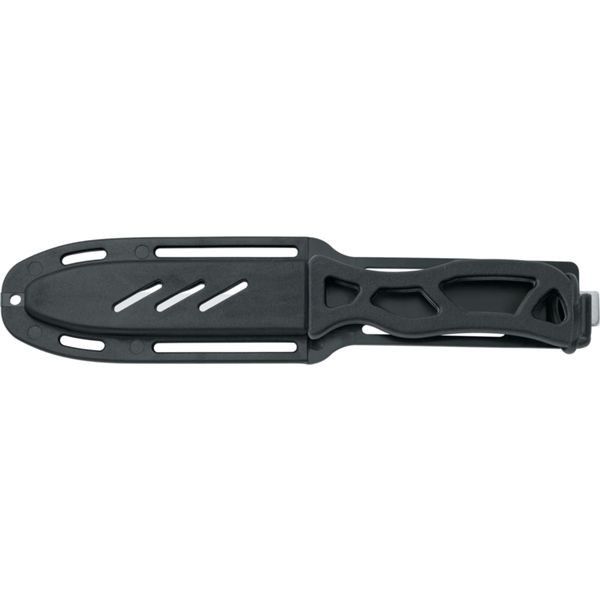 DIVING KNIFE MAKO, AISI 304 S/S bld 11 CM, PLASTIC hdl: BLK, +SHEATH, +RUBBER RING SPARE PART