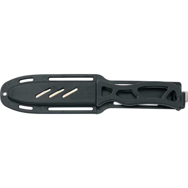 DIVING KNIFE MAKO, TITANIUM bld 11 CM, PLASTIC hdl: BLK, +SHEATH, +RUBBER RING SPARE PART