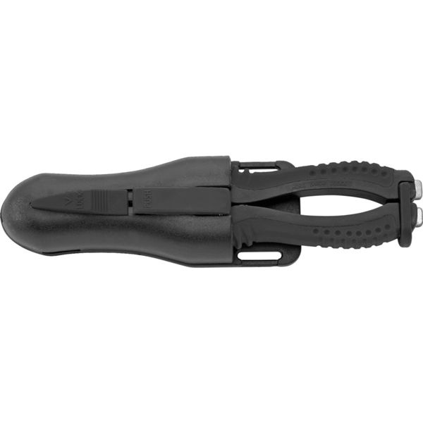 DIVING KNIFE PACIFIC JUNIOR w/SCISSORS, S/S bld 10 CM, PLASTIC hdl: BLK/BLK, +SHEATH