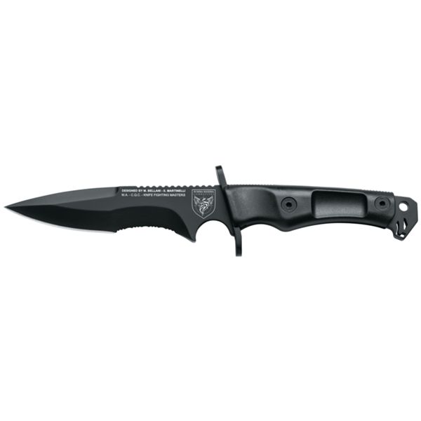 MILITARY KNIFE SANMARCO, S/S BLK PTFE bld, PLASTIC hdl: BLK, +SHEATH