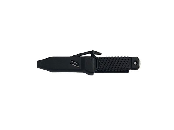 DIVING KNIFE SQUALO, S/S bld 13 CM, PLASTIC hdl: BLK, +SHEATH, +RUBBER RING SPARE PART