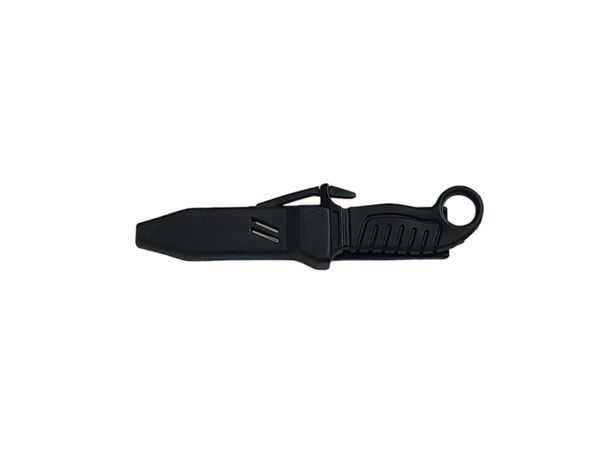 DIVING KNIFE SQUALO, S/S bld 13 CM, PLASTIC hdl: BLK, +SHEATH, +RUBBER RING SPARE PART