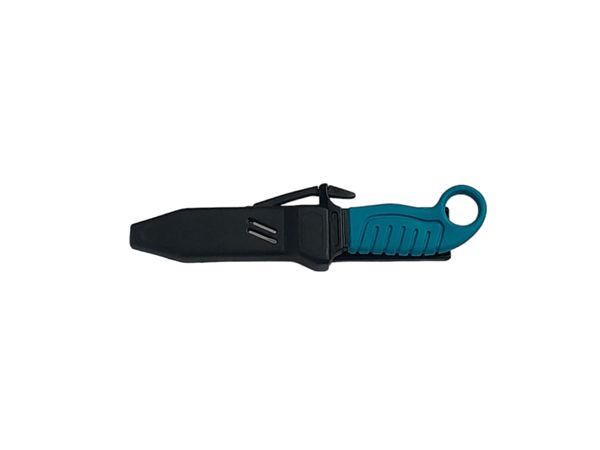 DIVING KNIFE SQUALO, S/S bld 13 CM, PLASTIC hdl: GRN, +SHEATH, +RUBBER RING SPARE PART