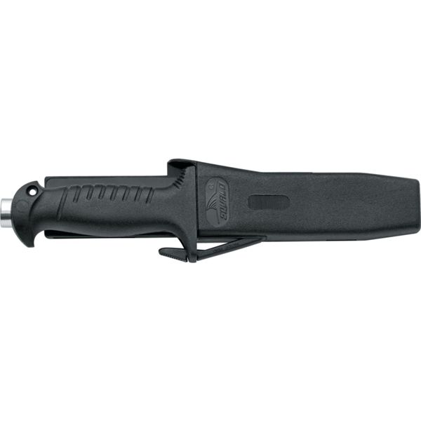 DIVING KNIFE SQUALO, S/S bld 15 CM PLASTIC hdl: BLK, w/HAMMER, +SHEATH