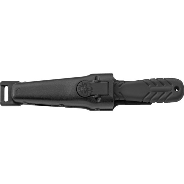 DIVING KNIFE SHARK, S/S bld 10 CM, PLASTIC hdl: BLK, +SHEATH