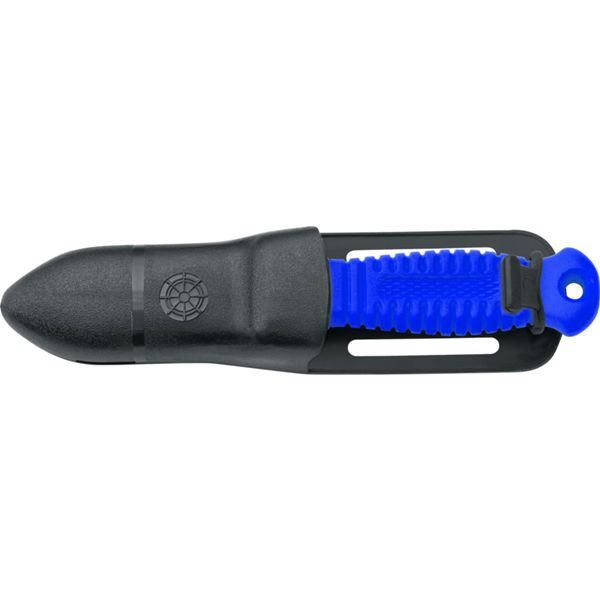 DIVING KNIFE SUB, DAGA S/S bld 9 CM, PLASTIC hdl: BLU, +SHEATH, +RUBBER RING SPARE PART