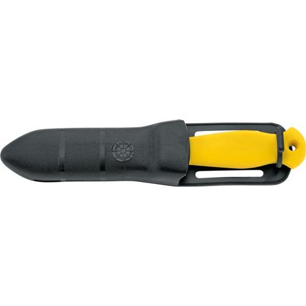 DIVING KNIFE SUB, DAGA S/S bld 11 CM, PLASTIC hdl: YEL, +SHEATH, +RUBBER RING SPARE PART