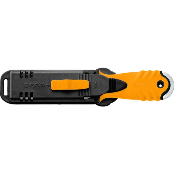 DIVING KNIFE TEKNO, S/S bld 10 CM, PLASTIC hdl: ORG, +SHEATH