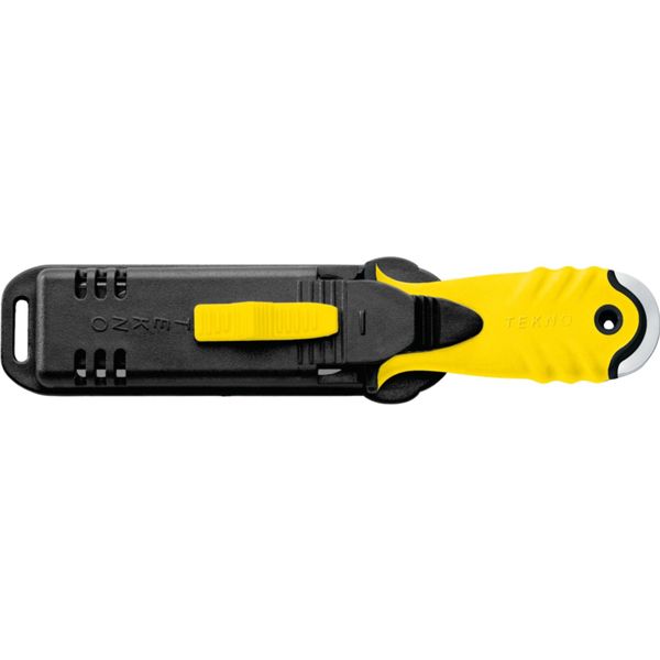 DIVING KNIFE TEKNO, S/S bld 10 CM, PLASTIC hdl: YEL, +SHEATH