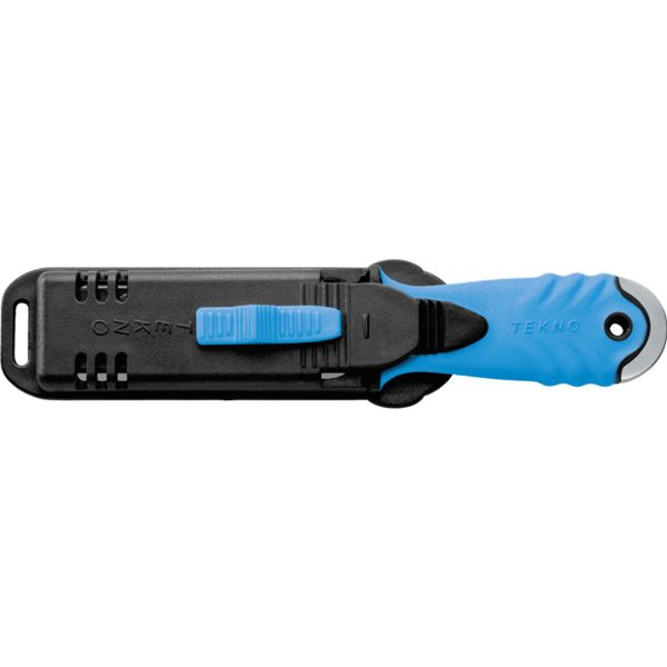 DIVING KNIFE TEKNO, S/S bld 10 CM, PLASTIC hdl: BLU, +SHEATH