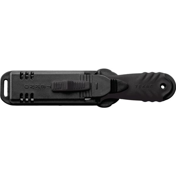 DIVING KNIFE TEKNO, S/S BLK PTFE DAGA bld 10 CM, PLASTIC hdl: BLK, +SHEATH