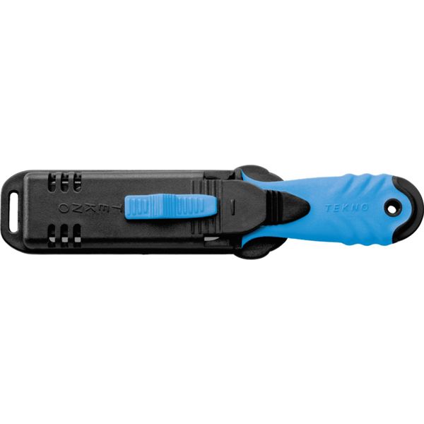 DIVING KNIFE TEKNO, DAGA S/S bld 10 CM, PLASTIC hdl: BLU, +SHEATH