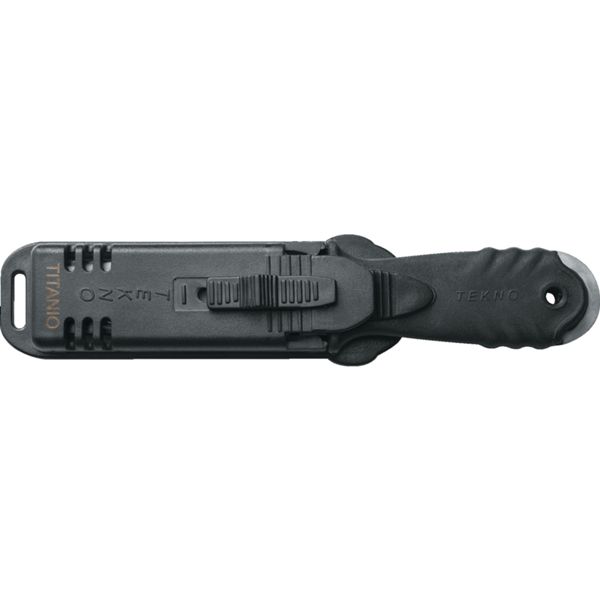 DIVING KNIFE TEKNO, TITANIUM bld 10 CM, PLASTIC hdl: BLK, +SHEATH