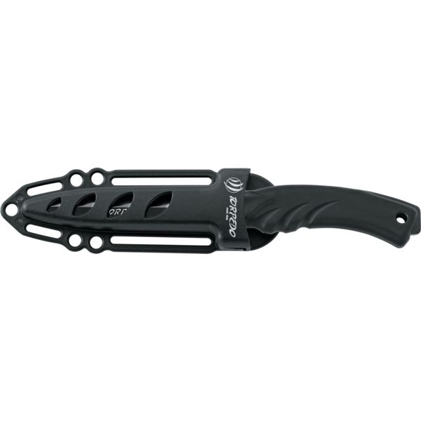 DIVING KNIFE TORPEDO, S/S BLK PTFE bld 11 CM, PLASTIC hdl: BLK/BLK, +SHEATH