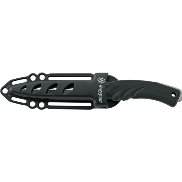 DIVING KNIFE TORPEDO, S/S bld 11 CM, PLASTIC hdl: BLK/BLK, +SHEATH