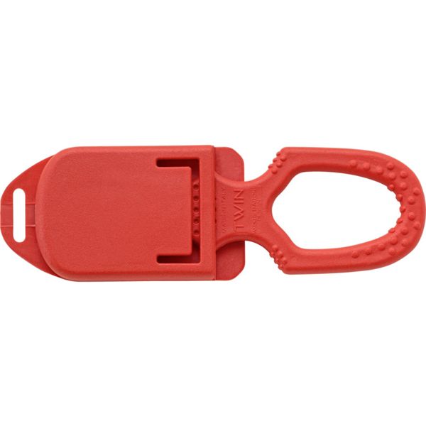 LINE CUTTER TS09 TWIN RESCUER, S/S TWIN bld, PLASTIC hdl: RED, +SHEATH