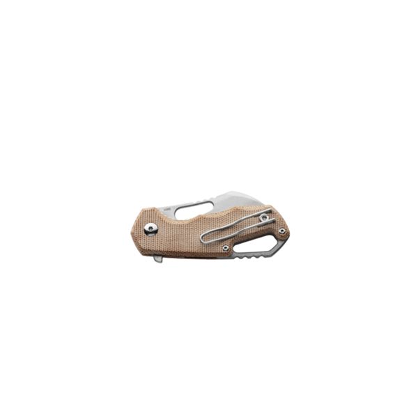 MKM ISONZO – M390 SW HAWKB bld - NAT CNV MICARTA h, SW Ti SPACER & RING - S/S LINER LOCK & REV. CLIP, FLIPPER - THUMB HOLE OPENING +ZIP NYLON POUCH