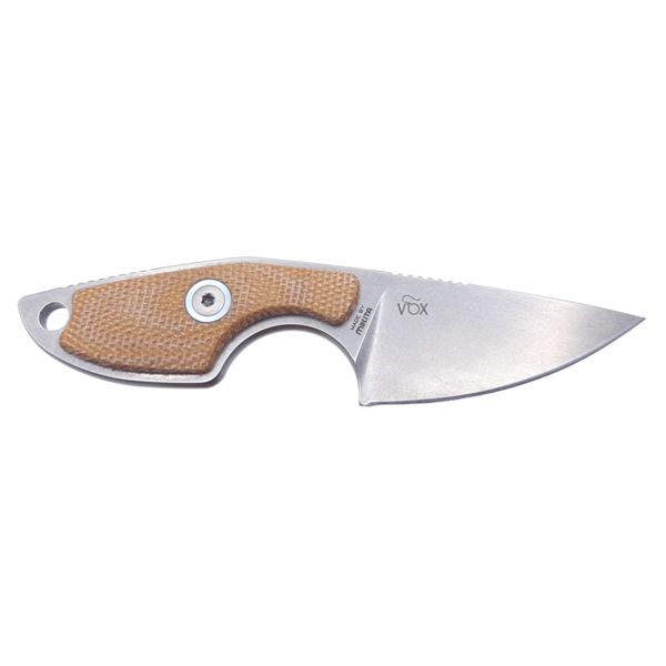 MKM MIKRO 1 – M390 SW DROP FIXED bld, NAT CNV MICARTA hdl, +MKM POCKET LEATHER SHEATH w/MAGNETIC CLIP