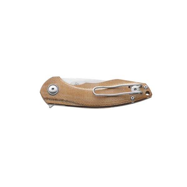 MKM TIMAVO – M390 SW bld - NAT CNV MICARTA hdl, S/S LINER LOCK, CLIP & SPACER - FLIPPER