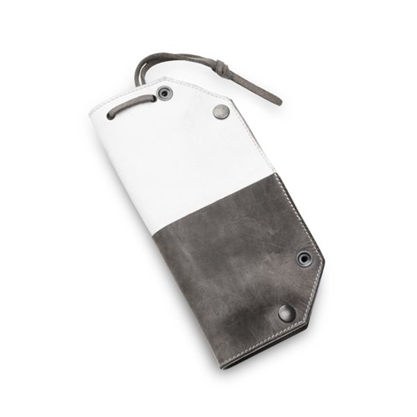 MKM EDC VALET TRAY – FOLDABLE, GREY/WHITE 100% VEGETABLE TANNED LEATHER IN TUSCANY - ITALY