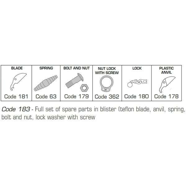 Art. 9T - PRUNING SHEARS ANVIL TEFLON BLADE, MOQ 6 pcs, pkg BLISTER