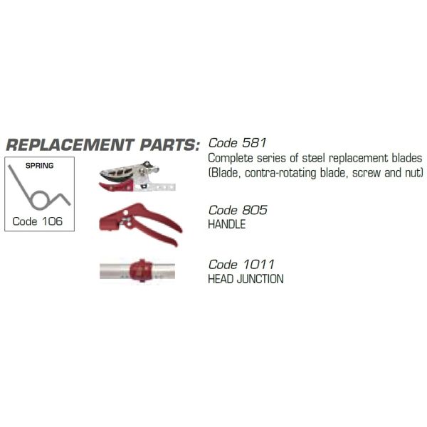 Art. 106 - SWINGING LONG REACH PRUNER, FIXED ALUMINUM HANDLE UP TO 2 MT., MOQ 4 pcs, pkg BLISTER