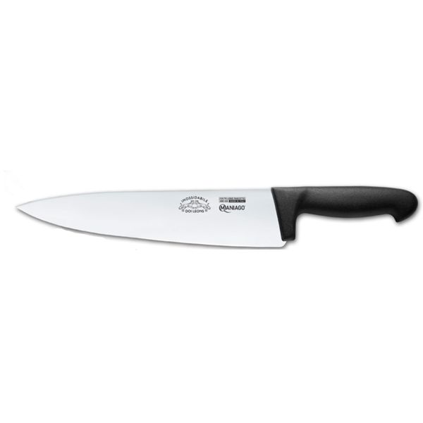 KITCHEN KNIFE CHEF CUT, CHEF KNIFE CM 30, SATIN FINISH bld, 1.4116 STAINLESS STEEL bld,  BLACK Atoxic Plastic hld