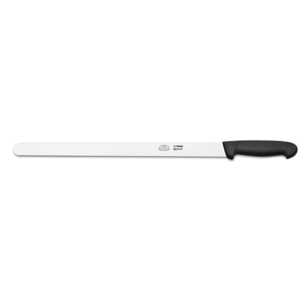 KITCHEN KNIFE CHEF CUT, WIDE HAM KNIFE CM 41, SATIN FINISH bld, 1.4116 STAINLESS STEEL bld,  BLACK Atoxic Plastic hld