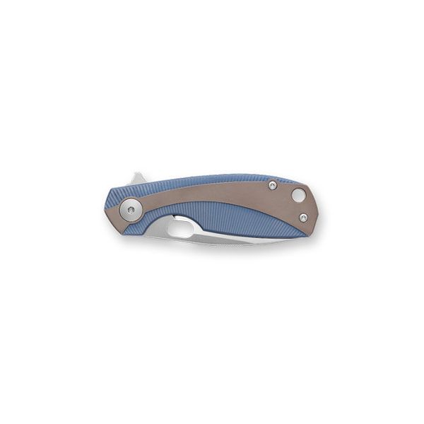 VIPER, LILLE, FOLD. KNIFE, BOHLER M390 SATIN bld,BLUE TITANIUM/BRONZE TITANIUM hdl, BRONZE TITANIUMSPACER, BEARING SYSTEM/TITANIUM CLIP