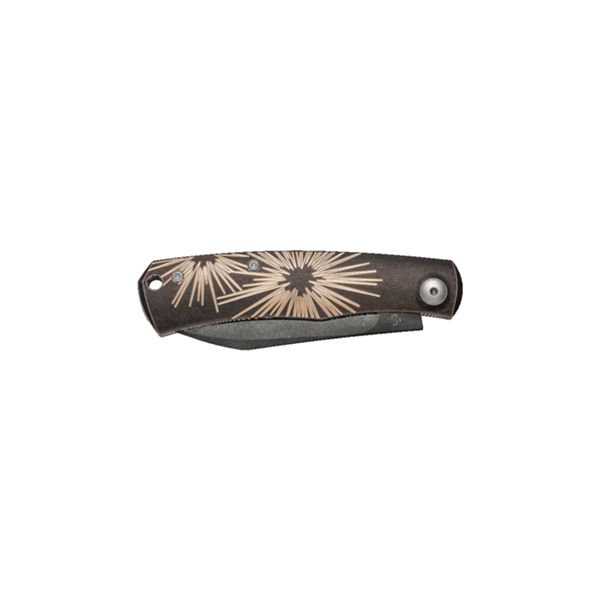 VIPER, HUG, FOLD. KNIFE, BOHLER M390 DSW bld, DSW BRONZE STAR hdl, DSW ROUNDED STEEL SPRING W.NR.1.4 034 SPRING, LEATHER SHEATH