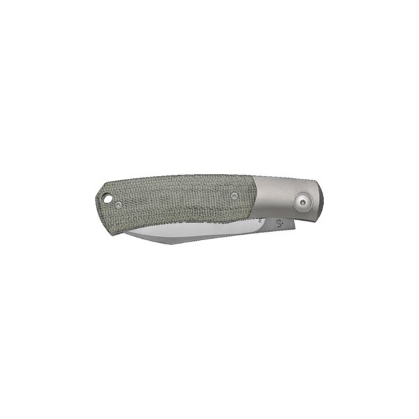 VIPER, HUG, BOHLER M390 SATIN bld, FULL TITANIUM GR5/ ONE BOLSTER, ROUNDED STEEL SPRING W.NR.1.4034,GREEN CANVAS/SHEATH