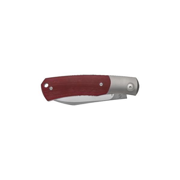 VIPER, HUG, BOHLER M390 SATIN bld, FULL TITANIUM GR5/ ONE BOLSTER, ROUNDED STEEL SPRING W.NR.1.4034,RED G10/SHEATH