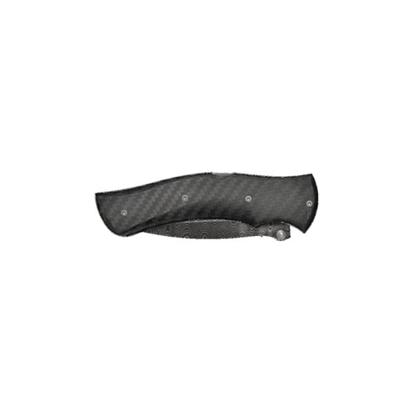 VIPER, START, FOLD. KNIFE, SSCT DAMASCUS bld, CARBON FIBER hdl, HIGH QUALITY LEATHER POUCH