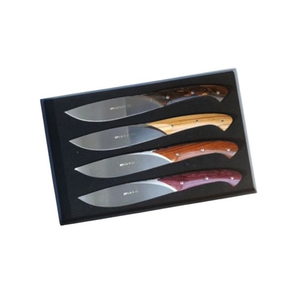 VIPER, FIORENTINA, STEAK KNIFE, NITRO B/440A bld, ALL 4 MATERIALS hdl, 4 PIECES GIFT BOX