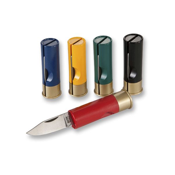 FOLD. KNIFE, CARTRIDGE - ASSORTED COL. PLASTIC hdl, GAUGE 12 Mod. S/S bld 25 pcs DISPLAY-BOX