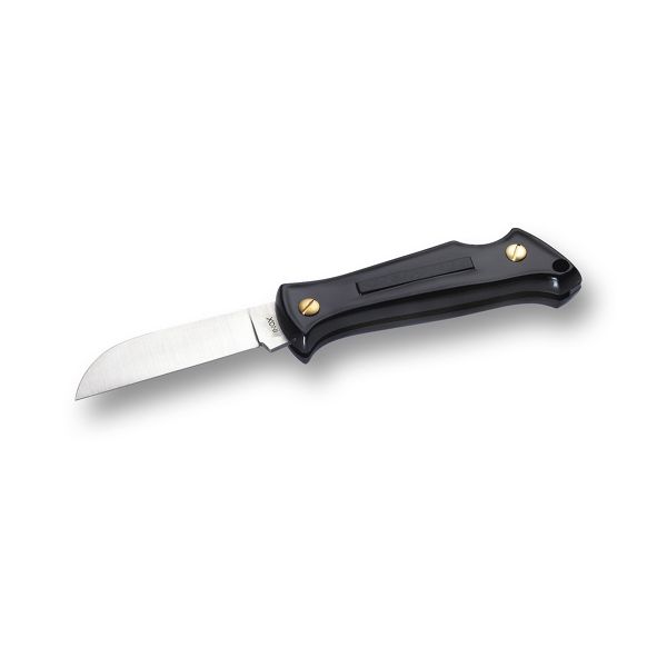 FOLD. KNIFE BOAT-FISHING ANTONINI, BLK PLASTIC hdl, S/S SHEEPSFOOT bld, BULK pkg