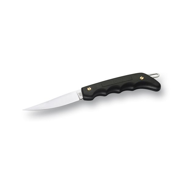 FOLD. KNIFE BOAT-FISHING ANTONINI, BLK PLASTIC hdl, S/S FILLETING bld, BULK pkg