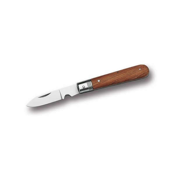 FOLD. KNIFE ELECTRICIAN VOLT LINE, WOOD hdl, S/S bld, CM 19 (M), RETAIL pkg