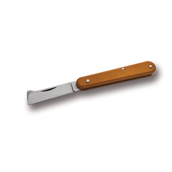 FOLD. KNIFE GRAFTING HIGH-TECH, ORG ALUMINUM hdl w/CLIP, C/S bld, RETAIL pkg