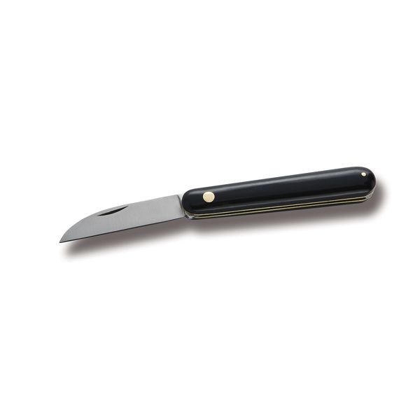 FOLD. KNIFE PRUNING PROFESSIONAL, BLK PLASTIC hdl, C/S bld, BRASS CASE AND RIVET, BULK pkg