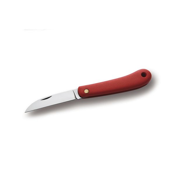 FOLD. KNIFE PRUNING HOBBY LINE, RED PLASTIC hdl, C/S bld, BULK pkg