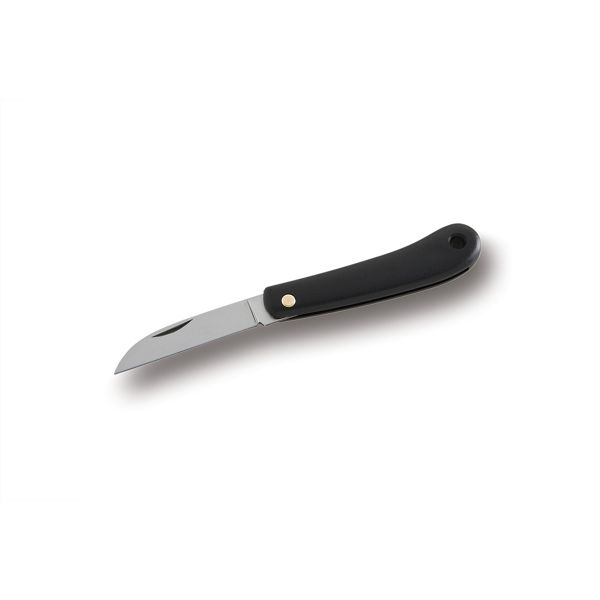 FOLD. KNIFE PRUNING HOBBY LINE, BLK PLASTIC hdl, C/S bld, BULK pkg