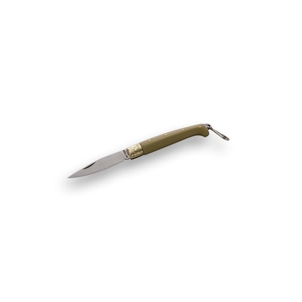 FOLD. KNIFE, PATTADA, PLASTIC HORN hdl, S/S bld + BRASS BOLSTER, CM 13 (S), BULK pkg