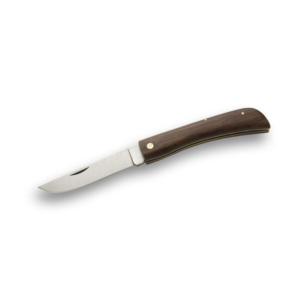 FOLD. KNIFE, POCKET, WOOD hdl, IRON CASE, S/S bld CM 21 8L), BULK pkg