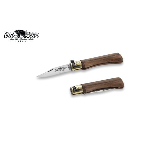 FOLD. KNIFE OLD BEAR CLASSIC, WALNUT hdl, C/S bld, CM 15 (XS), RETAIL pkg