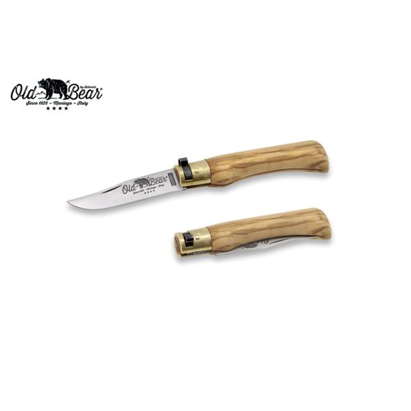 FOLD. KNIFE OLD BEAR CLASSIC, OLIVE hdl, C/S bld, CM 17 (S), RETAIL pkg