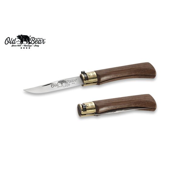 FOLD. KNIFE OLD BEAR CLASSIC, WALNUT hdl, S/S bld, CM 19 (M), RETAIL pkg