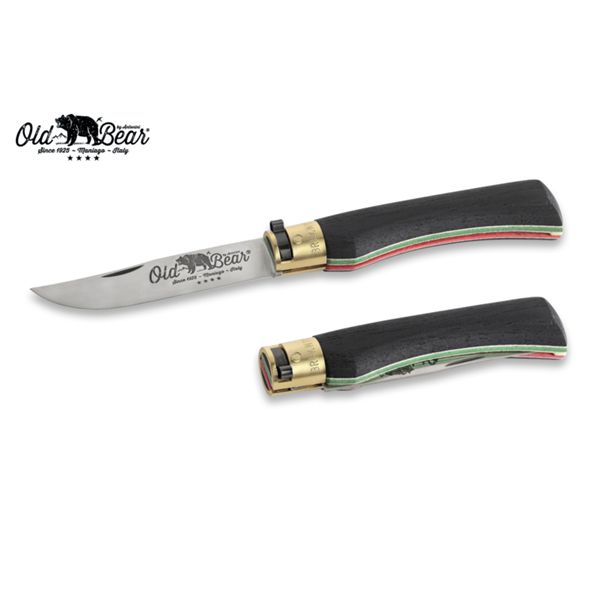 FOLD. KNIFE OLD BEAR ITA TRI-COLOR, LAMINATED hdl, S/S bld, CM 23 (XL), RETAIL pkg