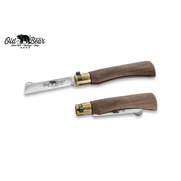 FOLD. KNIFE OLD BEAR GRAFTING, WALNUT hdl, S/S bld, CM 19 (M), RETAIL pkg