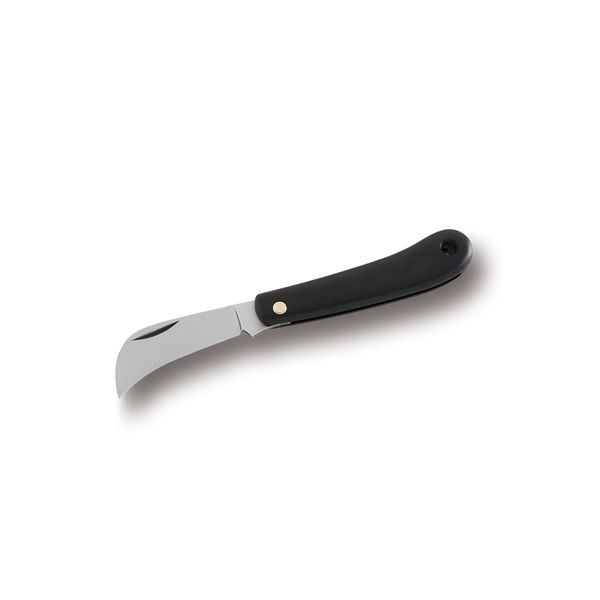 FOLD. KNIFE PRUNING HOBBY LINE, BLK PLASTIC hdl, C/S bld, BULK pkg